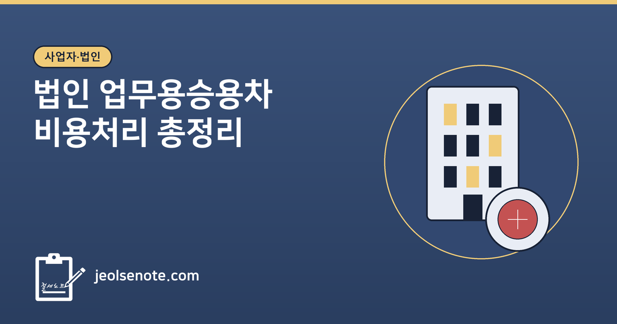 법인 업무용승용차 손금 한도와 운행일지 작성 기준을 정리한 대표 이미지