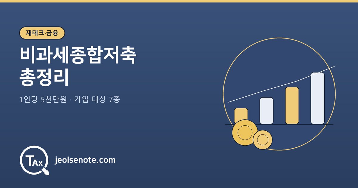 비과세종합저축의 가입 대상과 1인당 저축원금 5천만원 한도를 정리한 대표 이미지